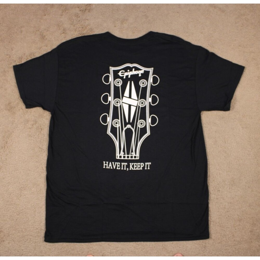 Gibson Epiphone 150th Anniversary Graphic T-Shirt (Medium) Black Cotton Licensed